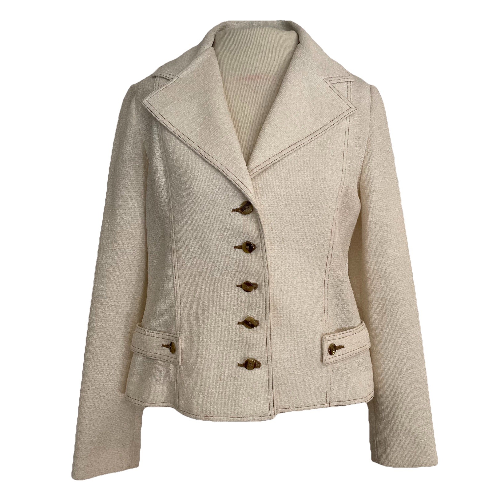 Vintage Custom Tailored By Nardis Of Dallas Blazer Jacket Cream Vintage Preppy