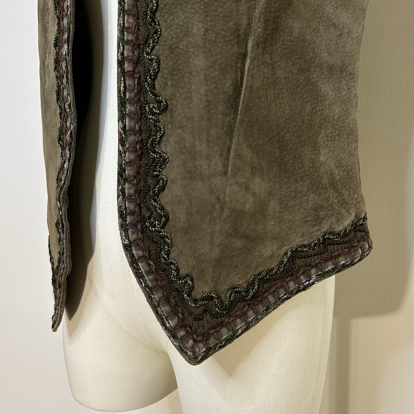 90s Emanuel Ungaro Suede Vest Fairycore Hippie Grunge 38 Inch Bust