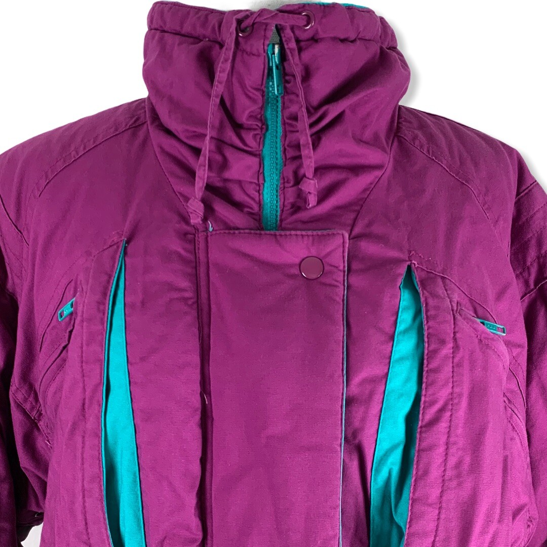 Vintage Size Medium Coat Winter Made In Korea Persuasion Purple Quilt Lined