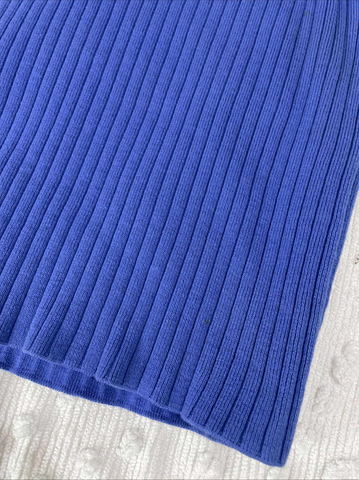 VTG Bob Mackie Studio Ribbed V-Neck Sweater Vest 100% Cotton Blue Women’s M/L