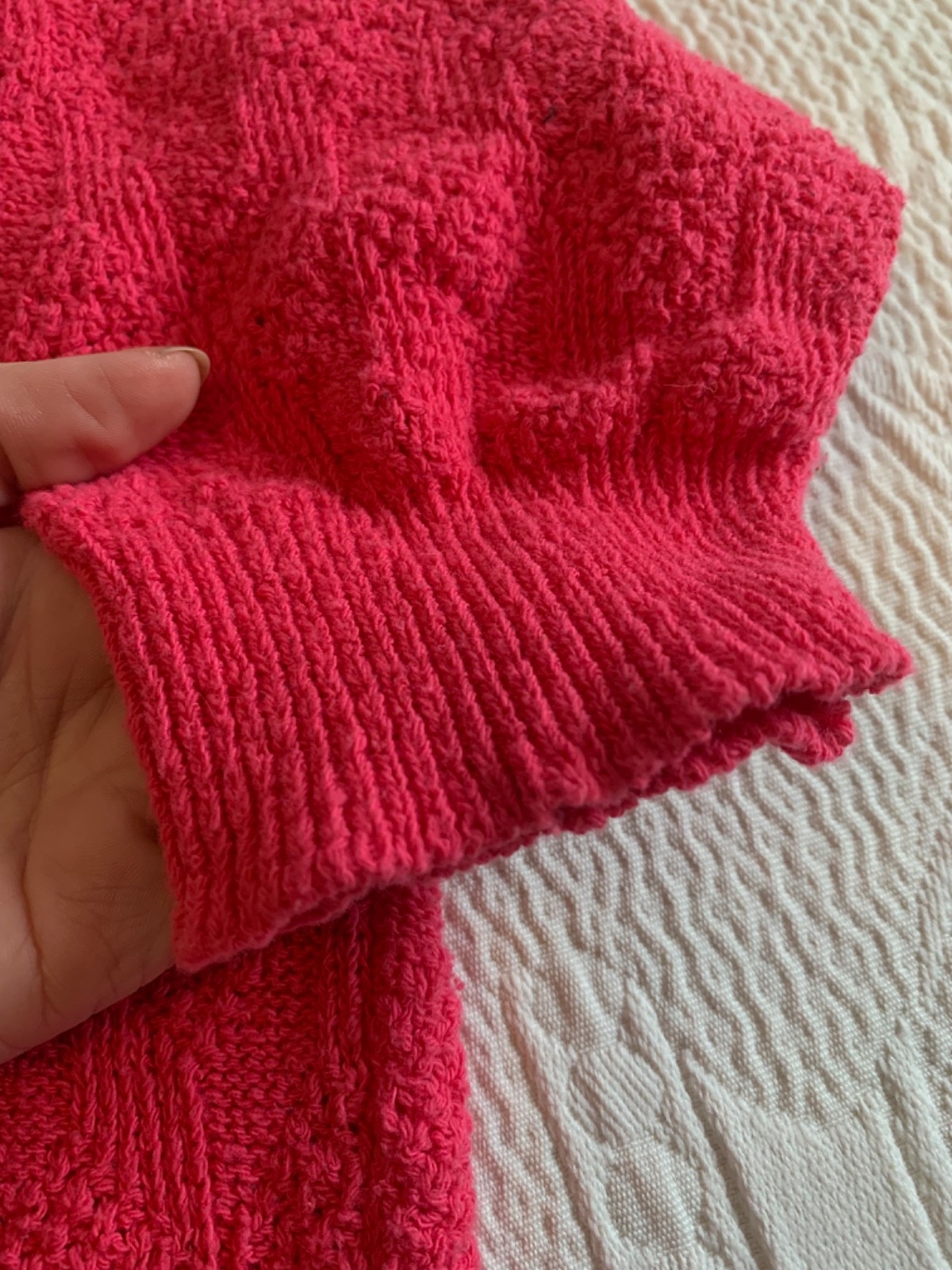 Vintage 80s Pink Crew-Neck Pullover Short-Sleeve Sweater Basics 100% Cotton