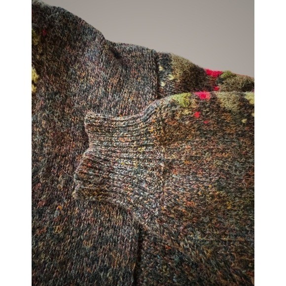 Vintage Components Susan Bristol Shetland Wool Floral Hand Embroidered Cardigan
