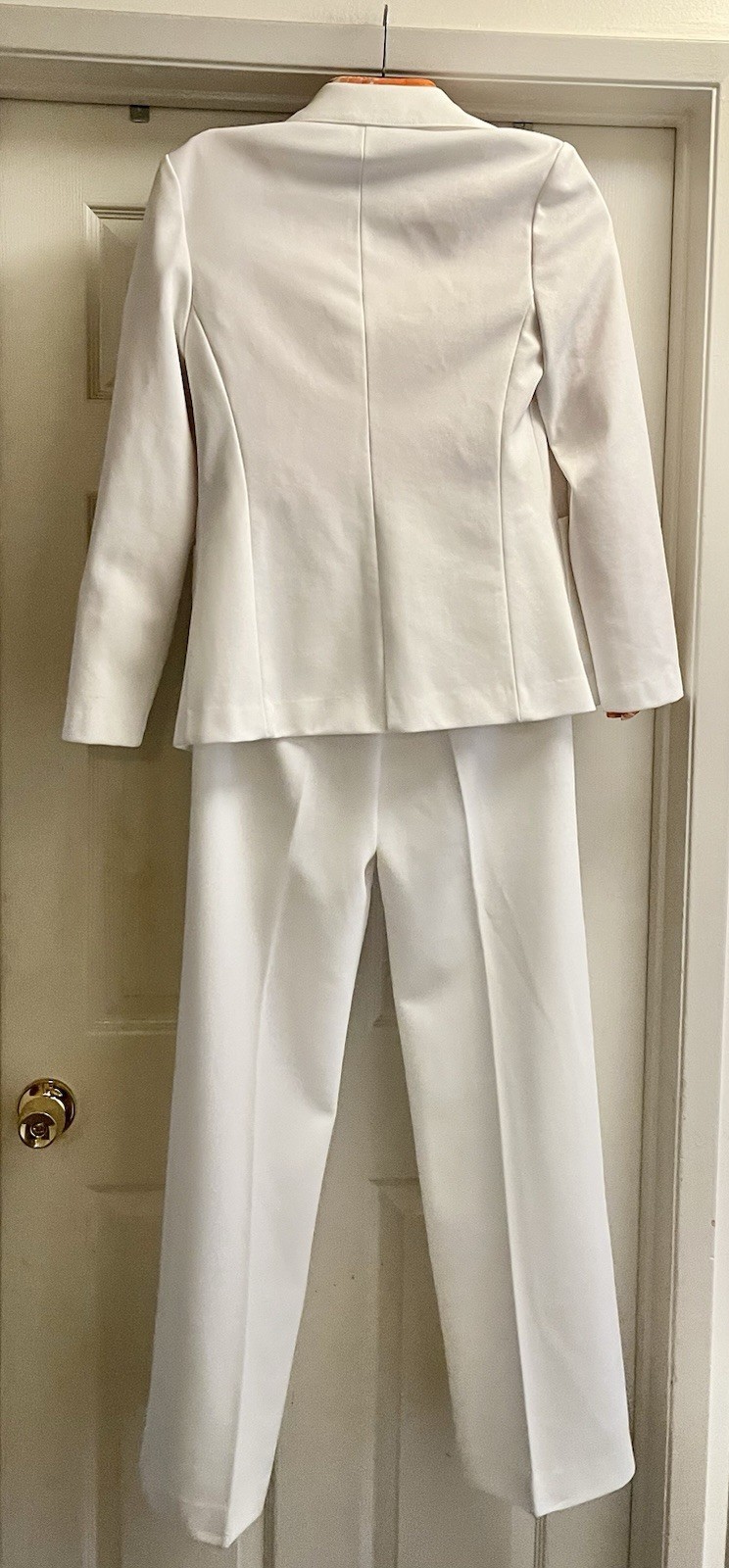 Vintage Devon White 3 Piece Suit Separates Jacket Skirt Pants & Blouse Size 7/8
