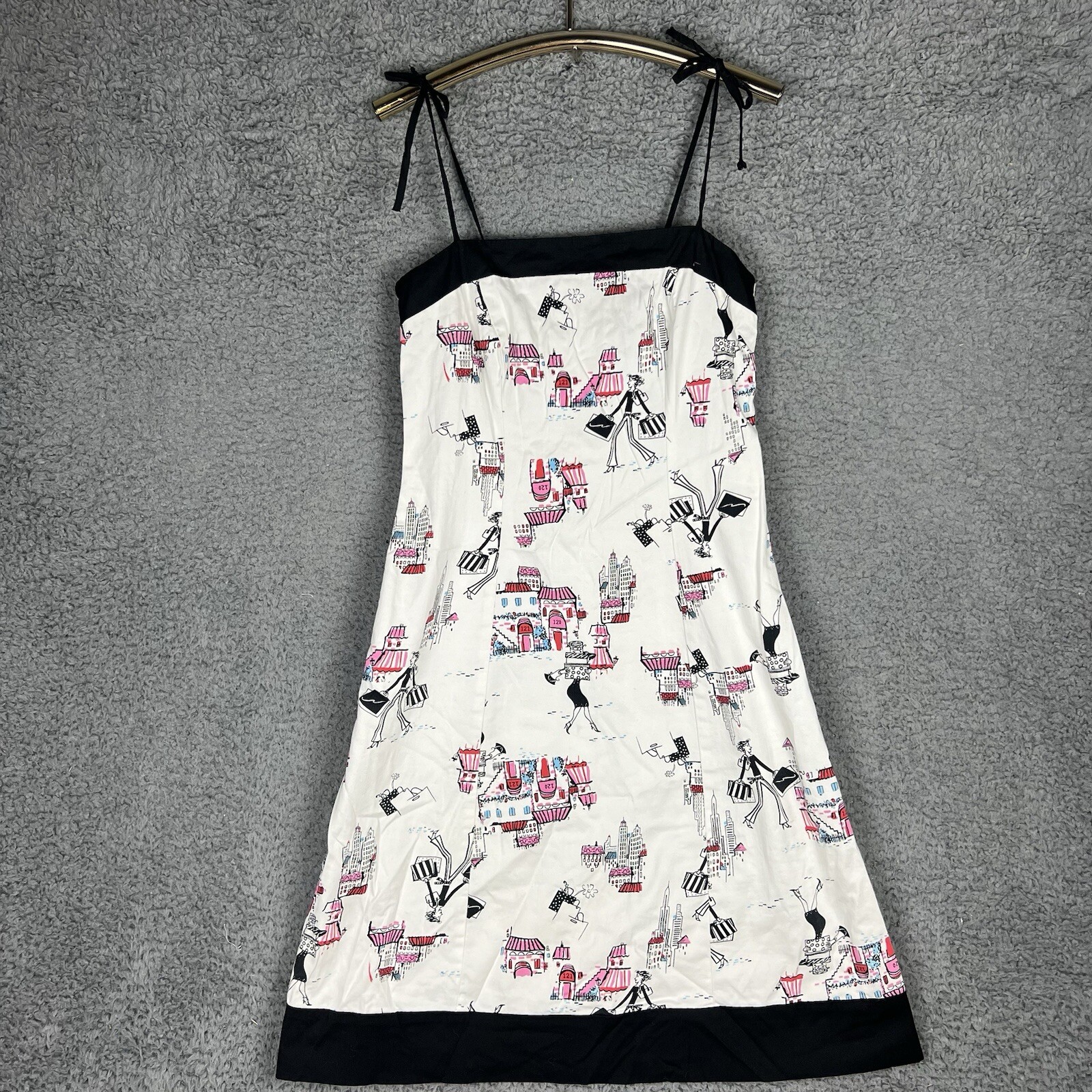 Vintage Studio Y Strappy A-Line Dress Juniors Sz 3 Shopping New York Paris Retro