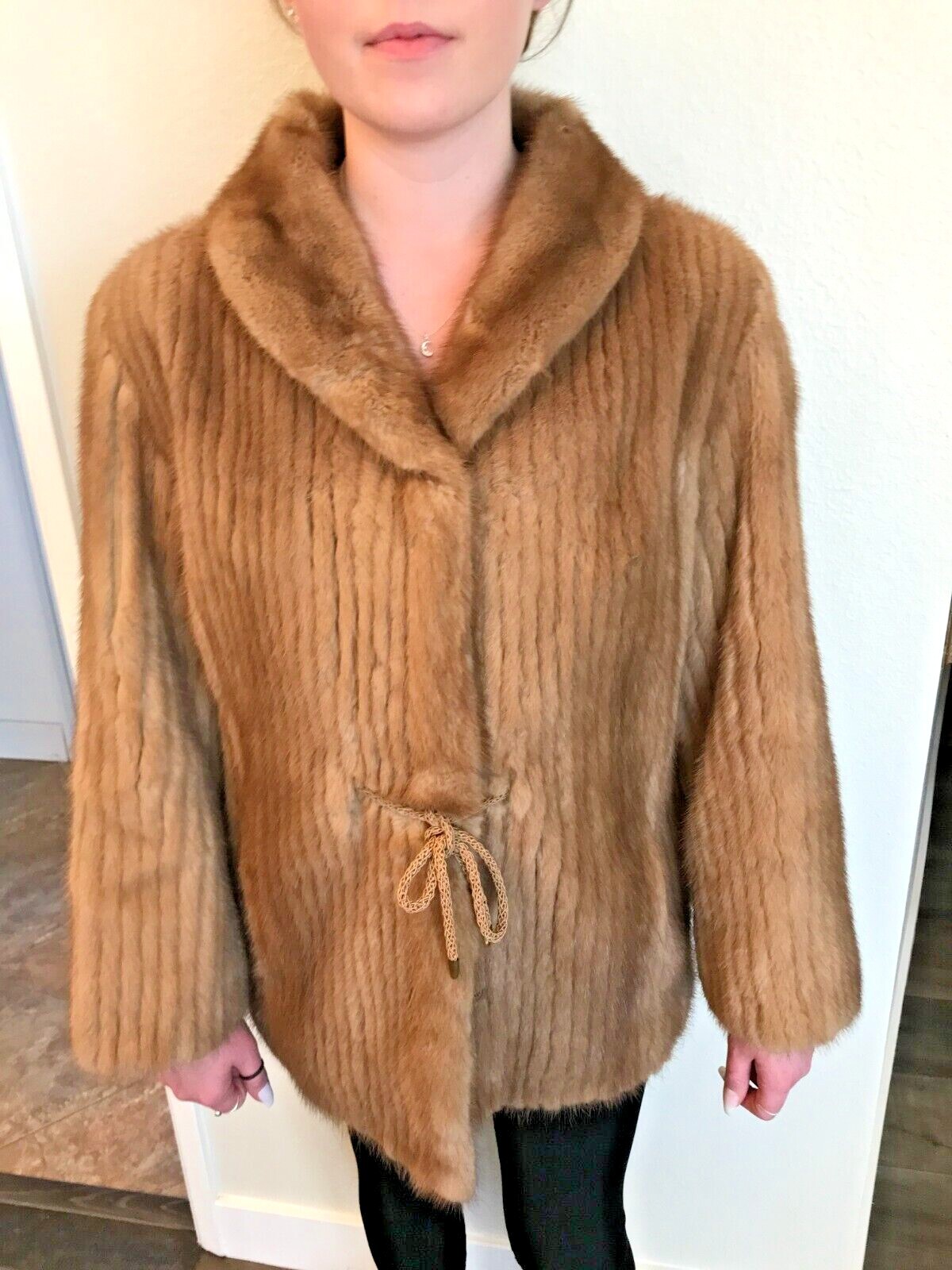 Vintage Mink Jacket Natural Pastel Mano Swartz Ribbed Mink Towson Md 1984