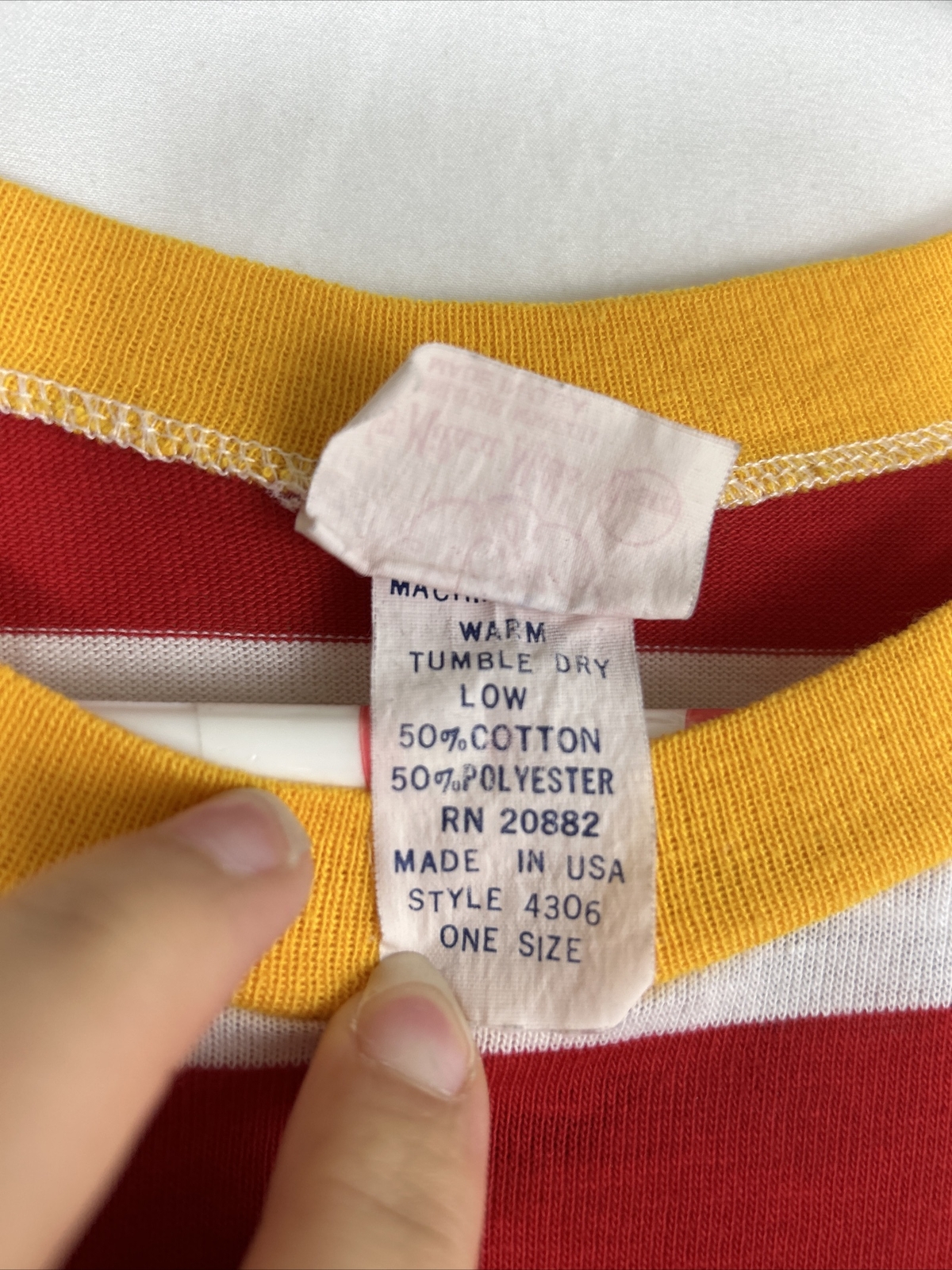 Vtg Gee Gee&rsquo;s by Milaca Mills Red White Striped University Club Sleep Shirt OS