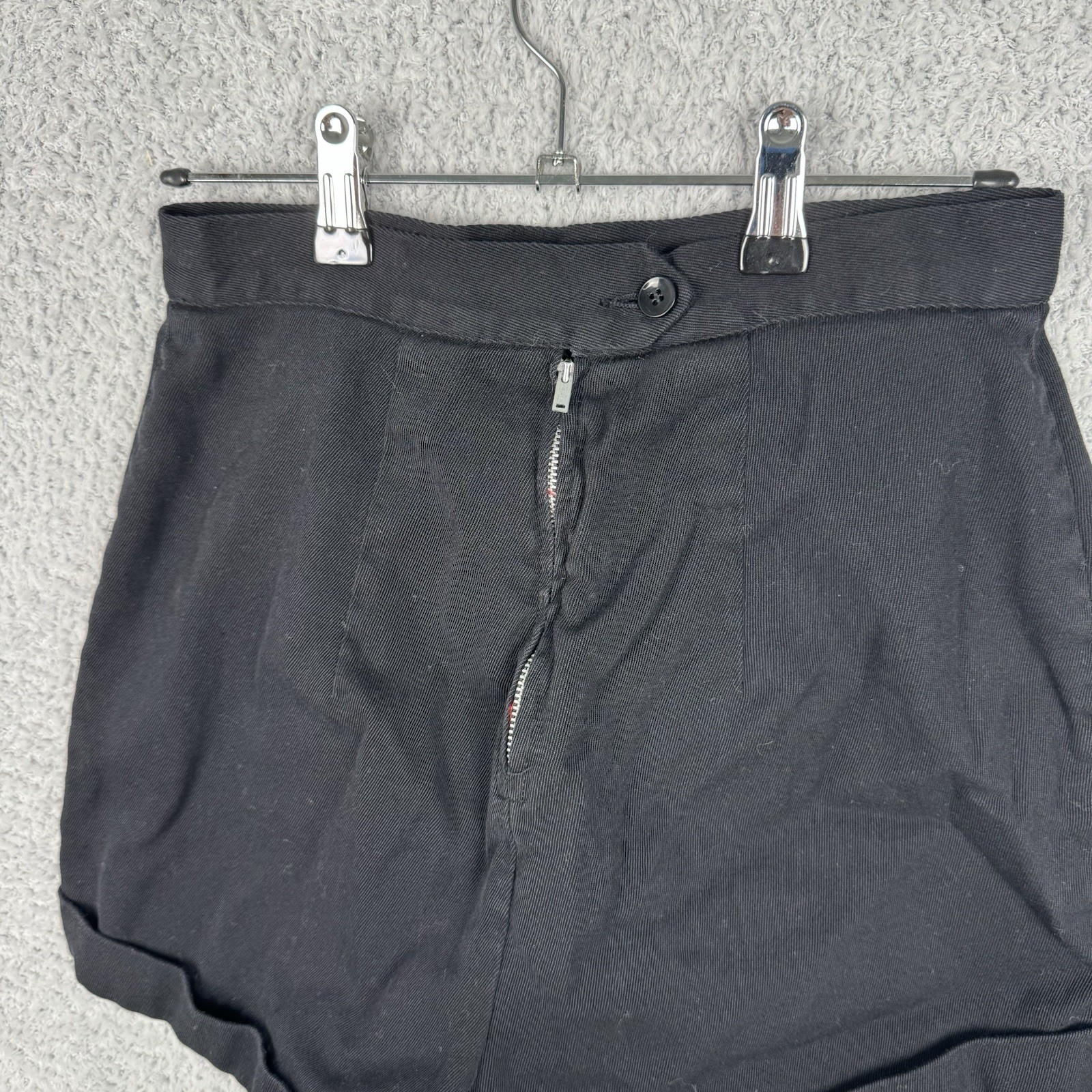 Vintage 1940s Jantzen Cotton Twill High Waist Shorts Navy Size 14 Made in USA