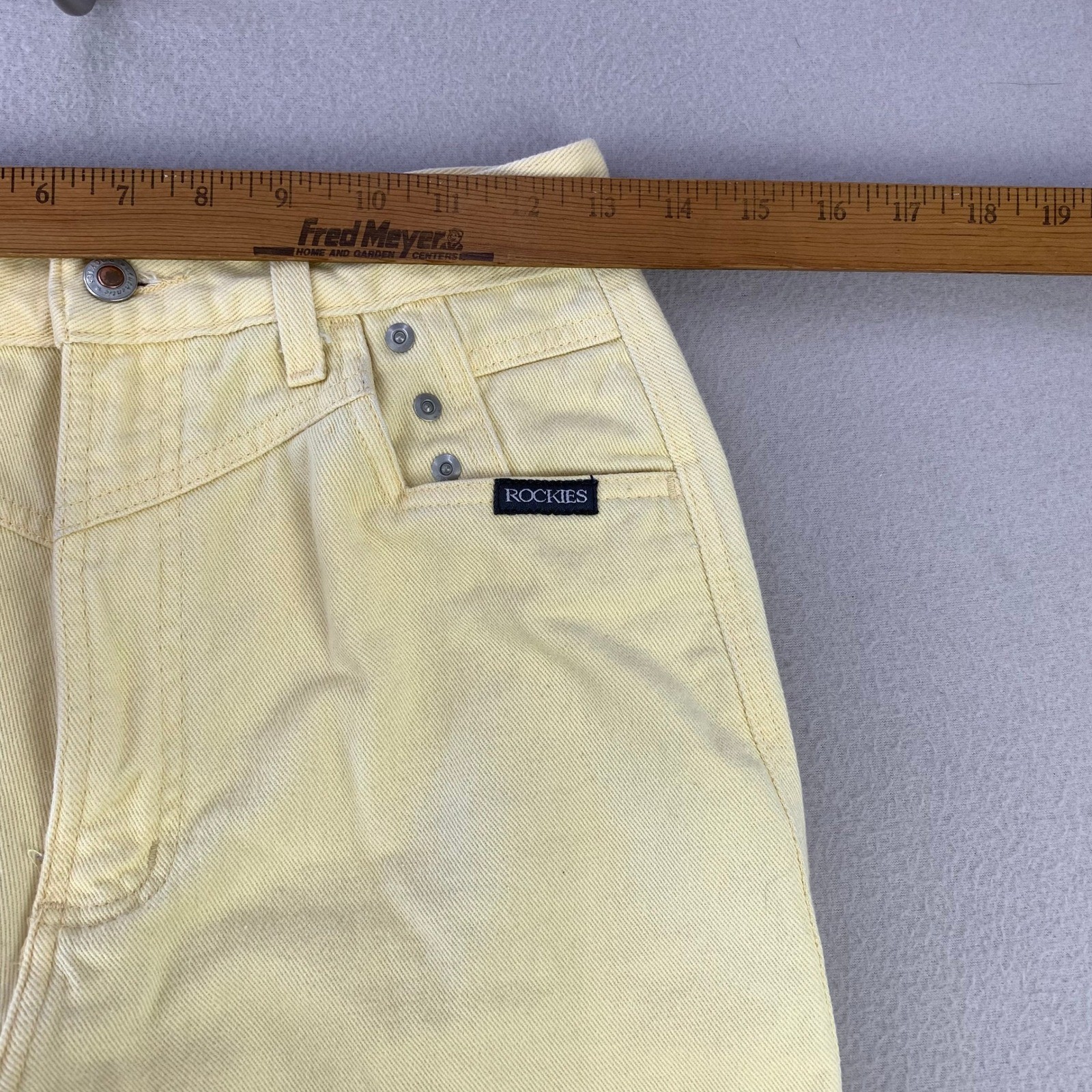 Vintage Rockies No Back Western Jeans Women 30/11 Yellow Denim High Rise Studs