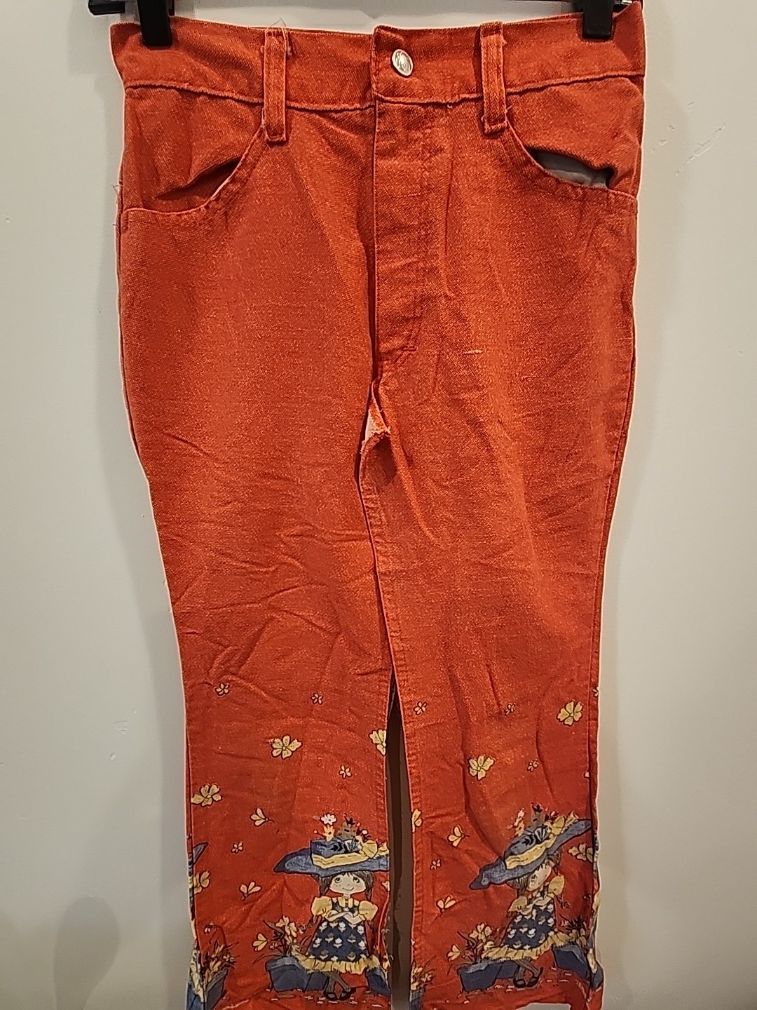 sears 70&rsquo;s bell bottom pants orange petticoats pantaloons girls 14 26 w jeans