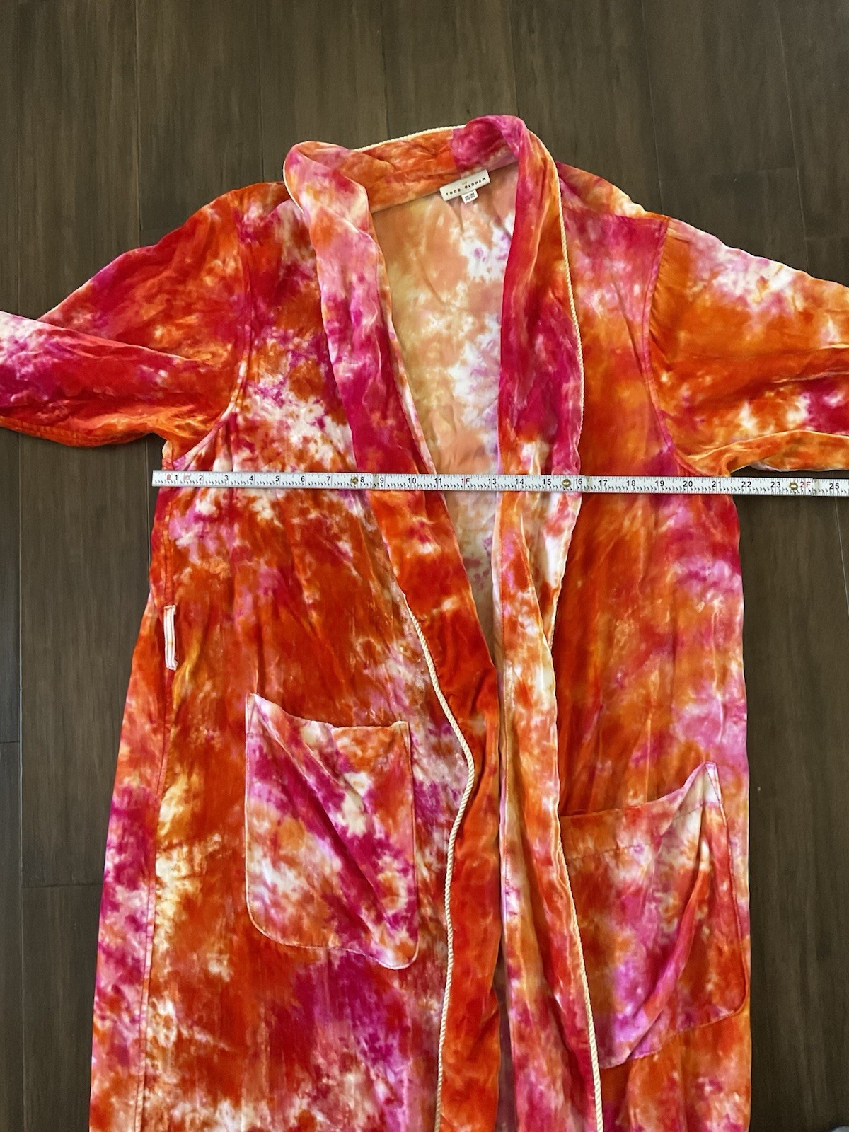 Todd Oldham Vintage Eclectic Tie Dye Vibrant Plush Chunky Robe One Size NO BELT
