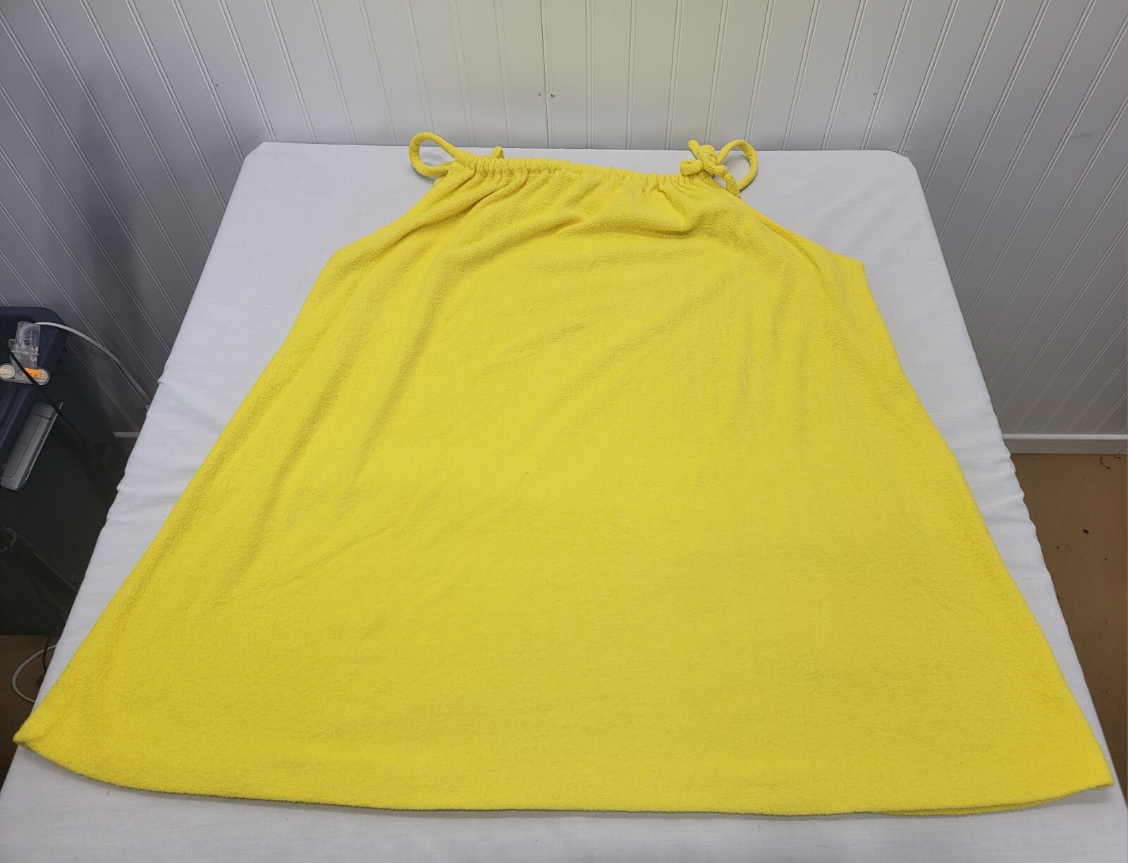 Vtg Lisanne Distinctive Loungewear Yellow Terry Cloth Sun Dress Swimsuit Coverup