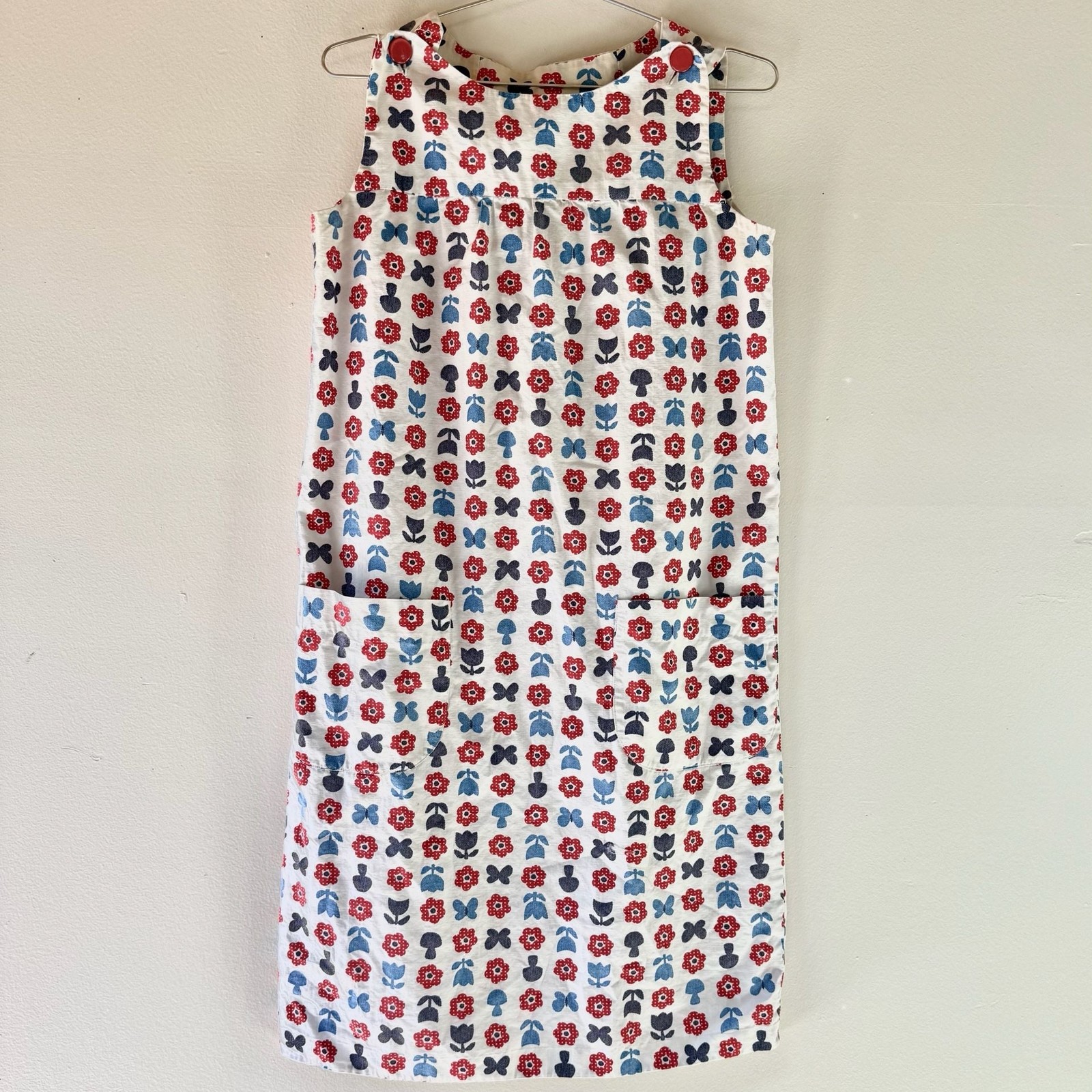Vintage Handmade Mod Dress with Floral and Butterfly Print