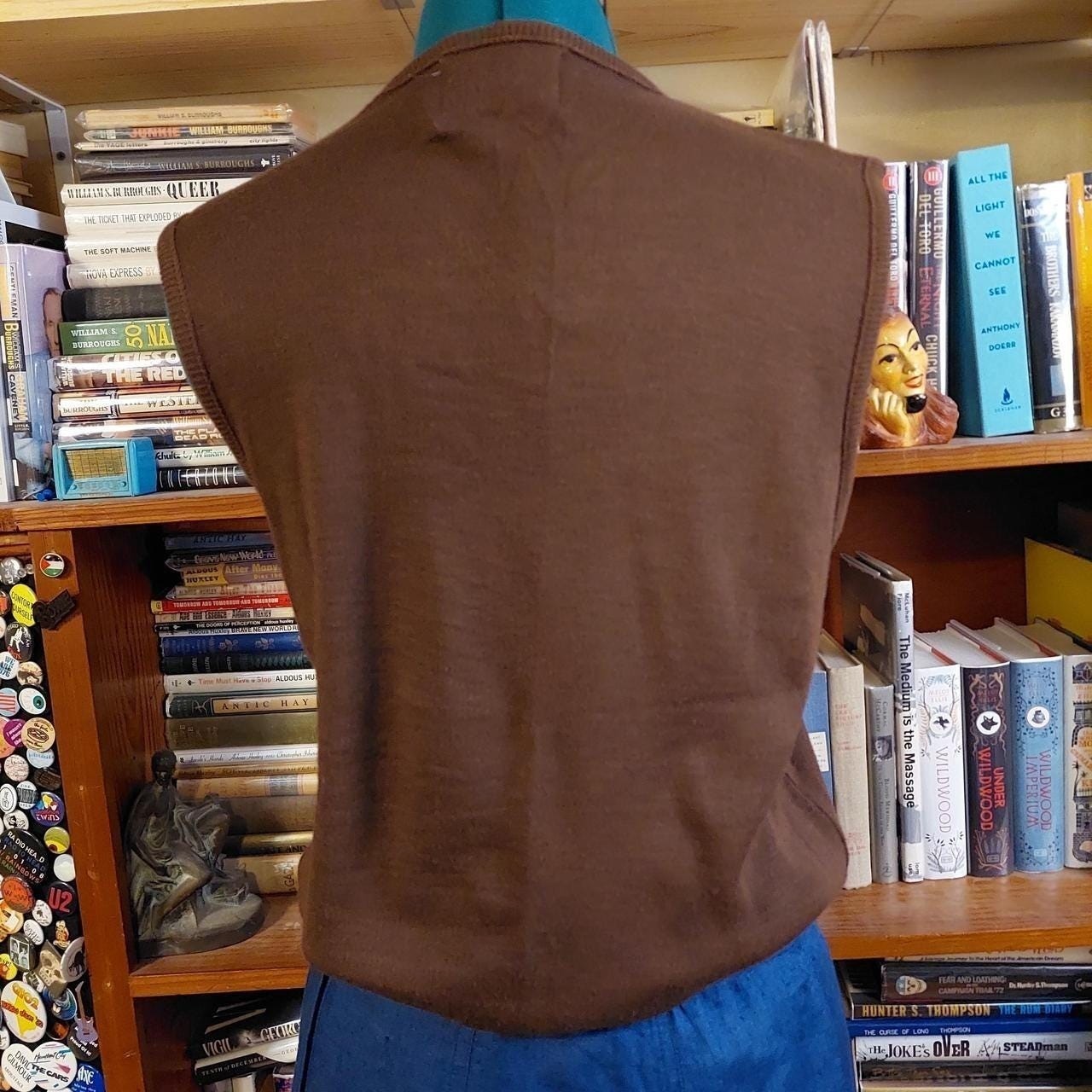 Vintage brown v neck sweater vest.