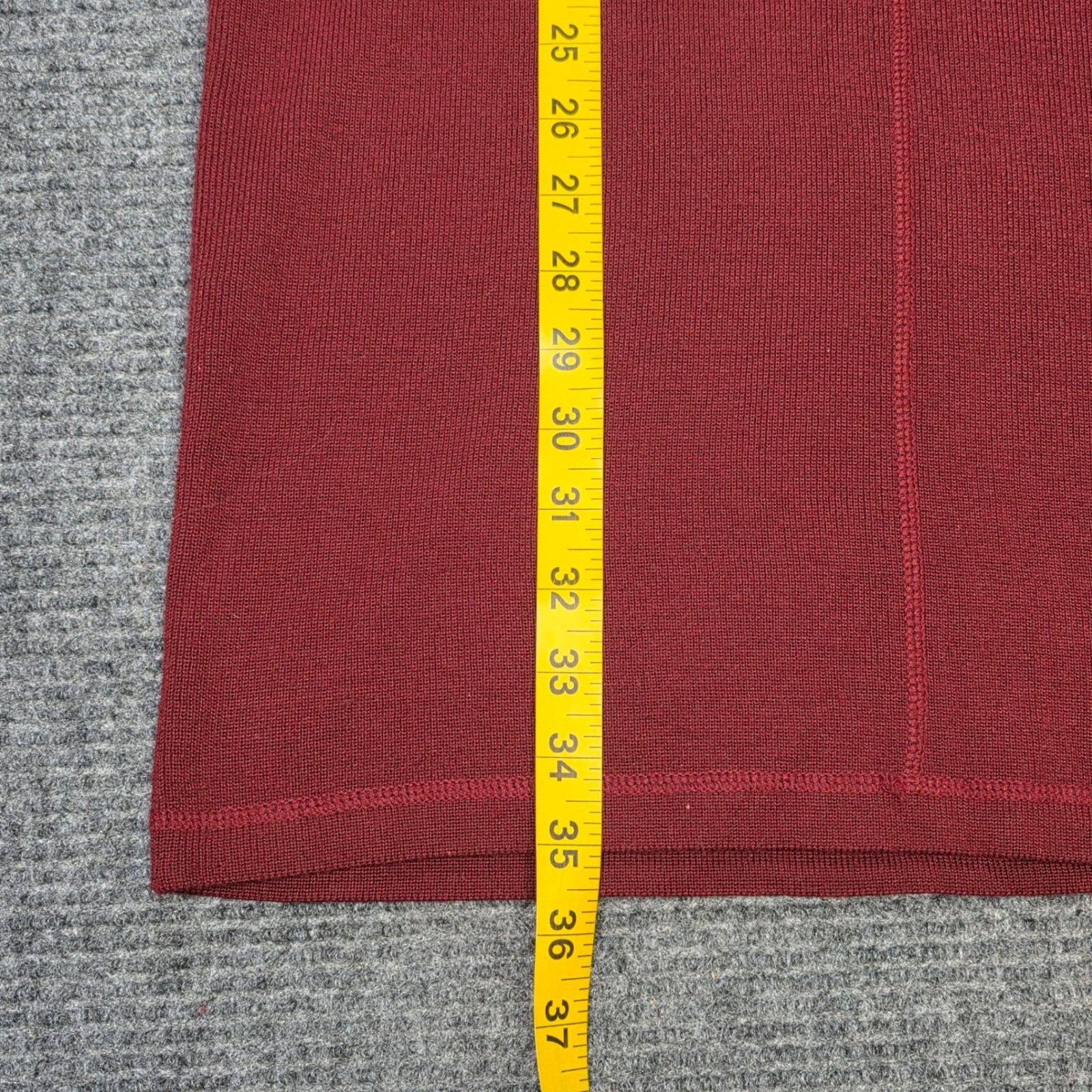 Vintage Nipon Studio Knit Column Midi Skirt Women&rsquo;s Size M Burgundy Wool Blend
