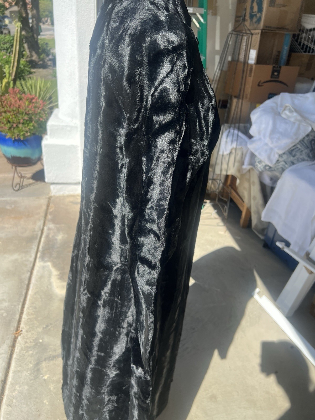 Vintage Faux Lamb Long Coat Evening