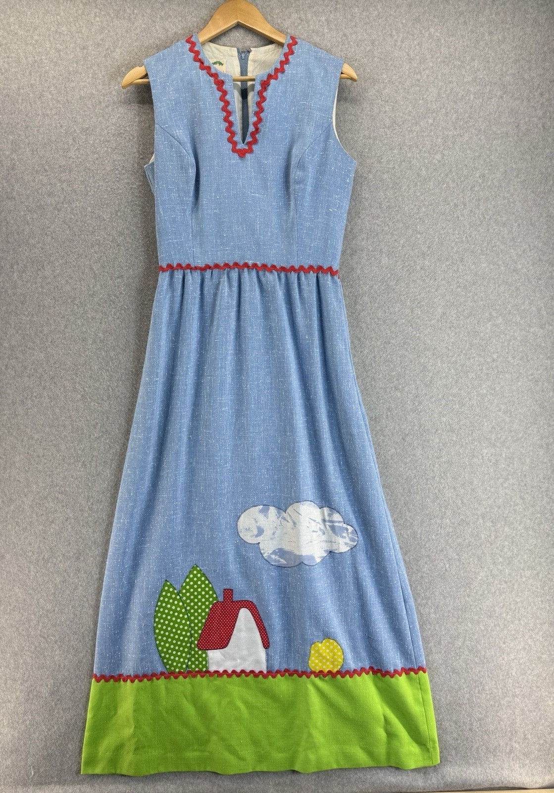 Elfriede Mitch Roberts Applique Maxi Tank Dress Vintage Cottagecore Teacher 16