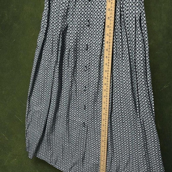 Vintage 1990s Karin Stevens Geometric Rayon Midi Dress | Size 10/M