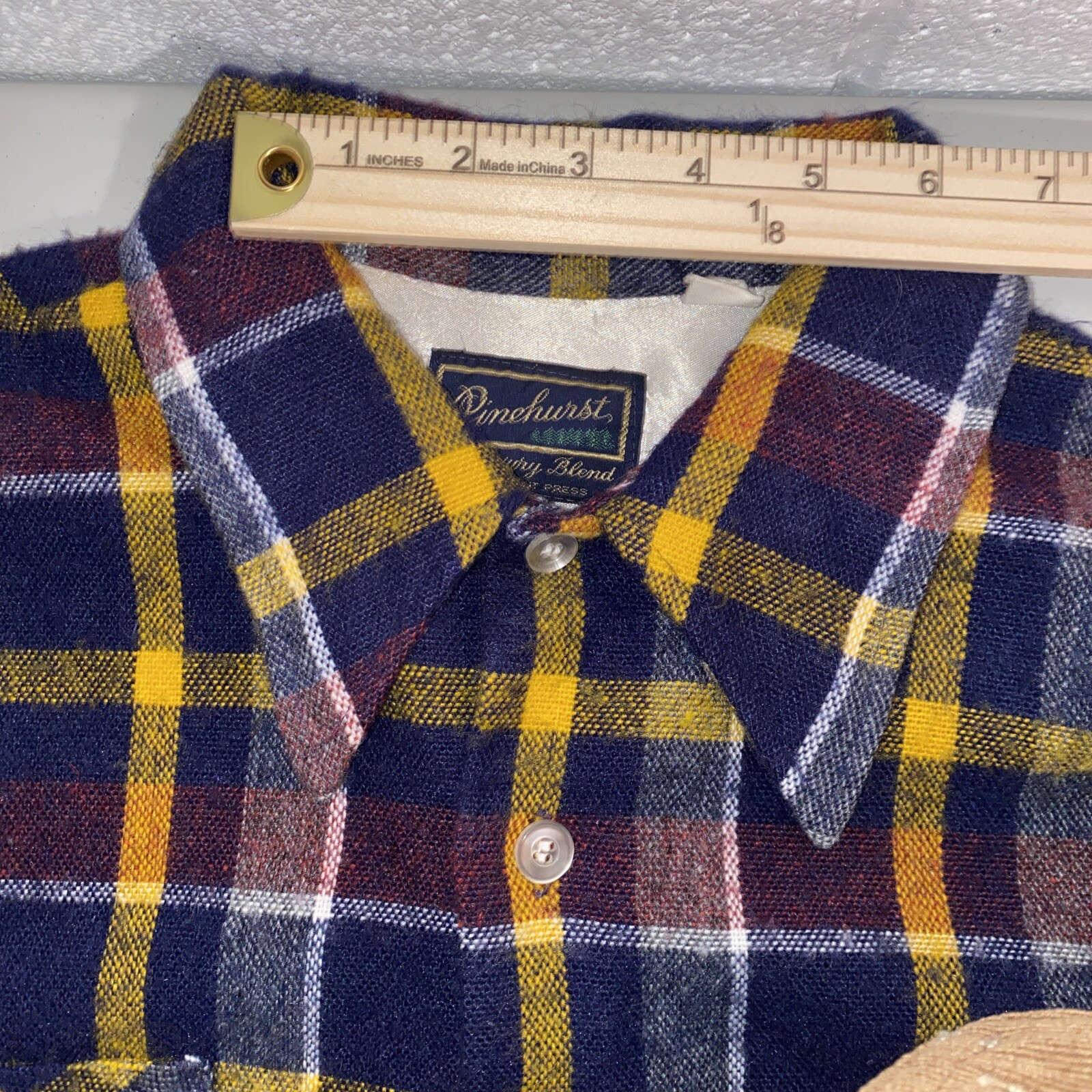 Vintage 1970s Plaid M/L Pinehurst plaid Retro camping bonfire Flannel Shirt A3