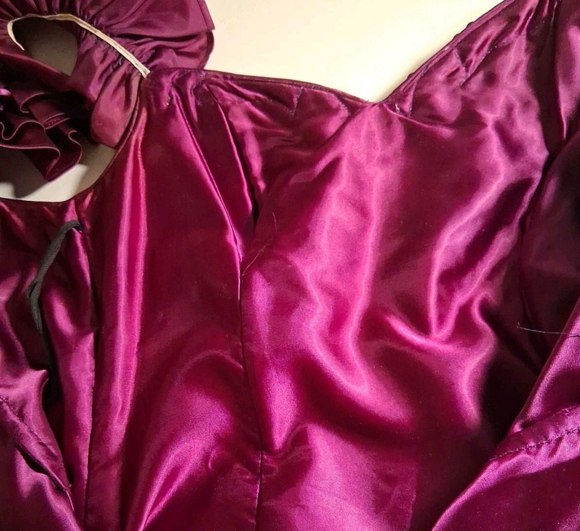1980s Purple Sequin Ruffle High-Low Hem Party Salsa Dress Flirtations By Angelo