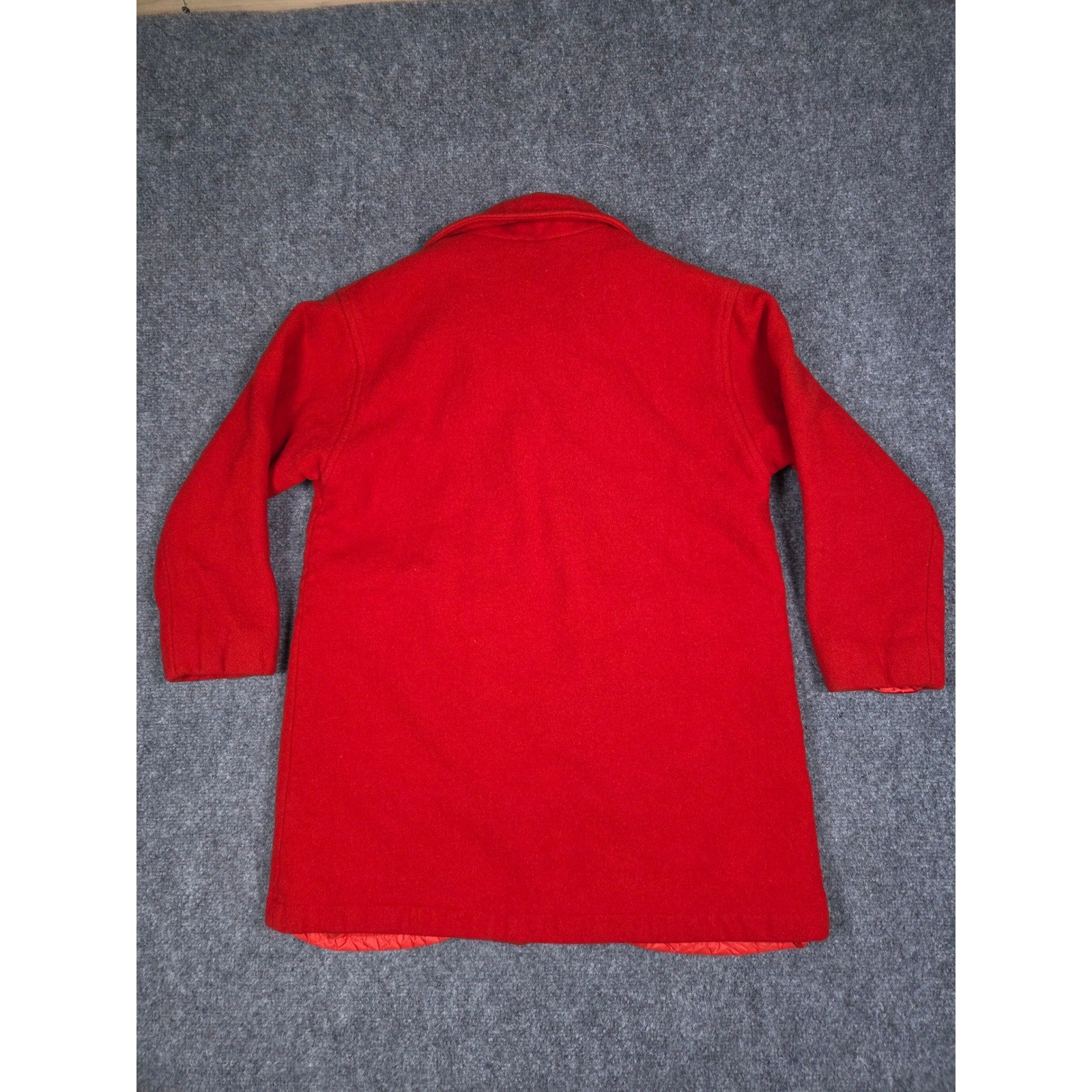 Pendleton Knockabouts Wool Coat Womens M Red Quilted Lining Vintage Button Front