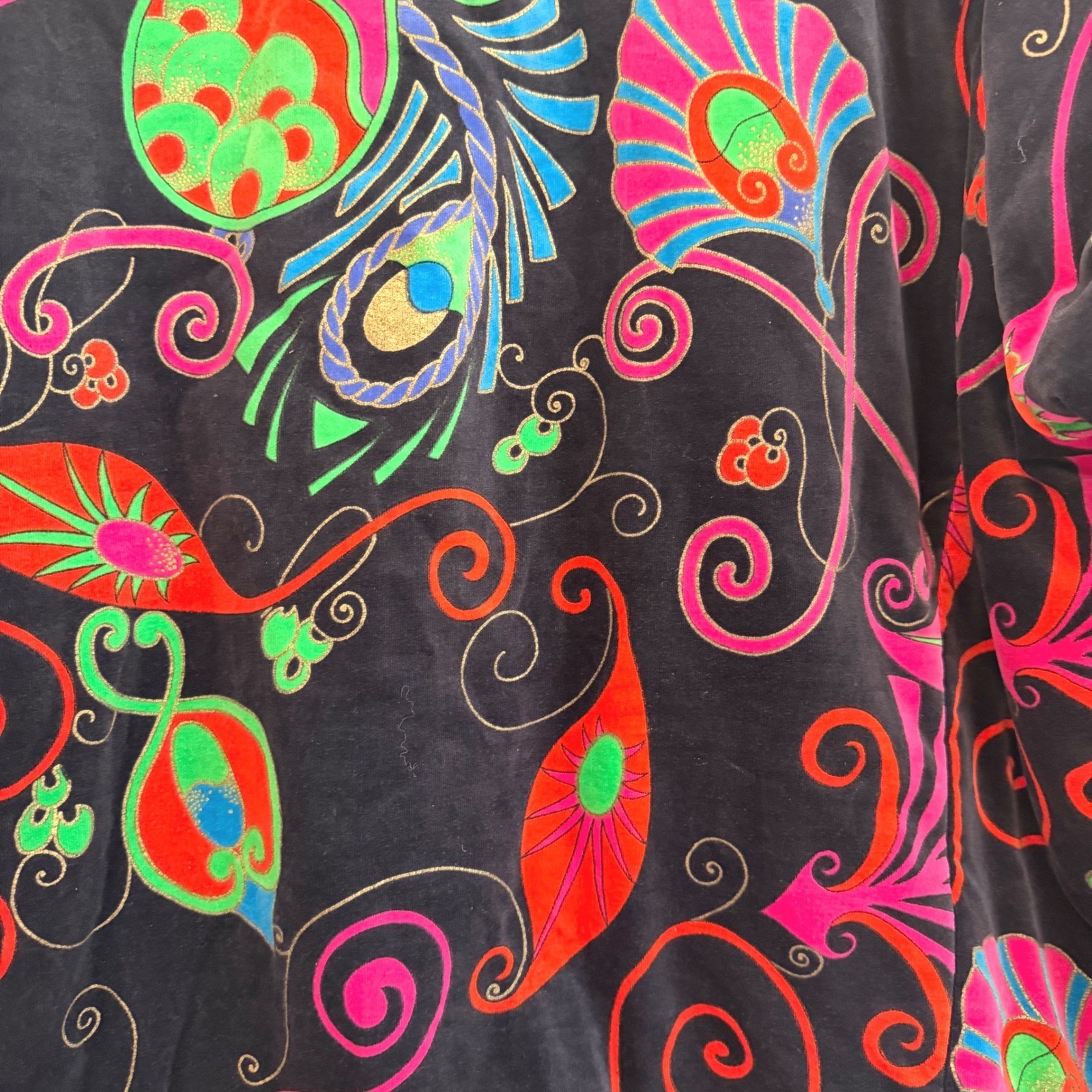 Vintage Laurel Escada Velvet Psychedelic Paisley Jacket Neon Made in Yugoslavia