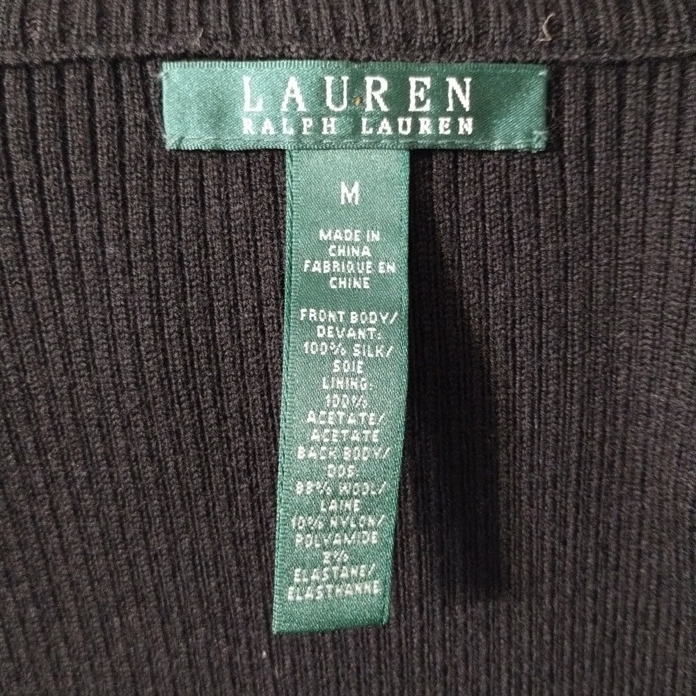 Ralph Lauren Vintage Equestrian Wool And Silk Sweater Zip Jacket Women&rsquo;s Size M