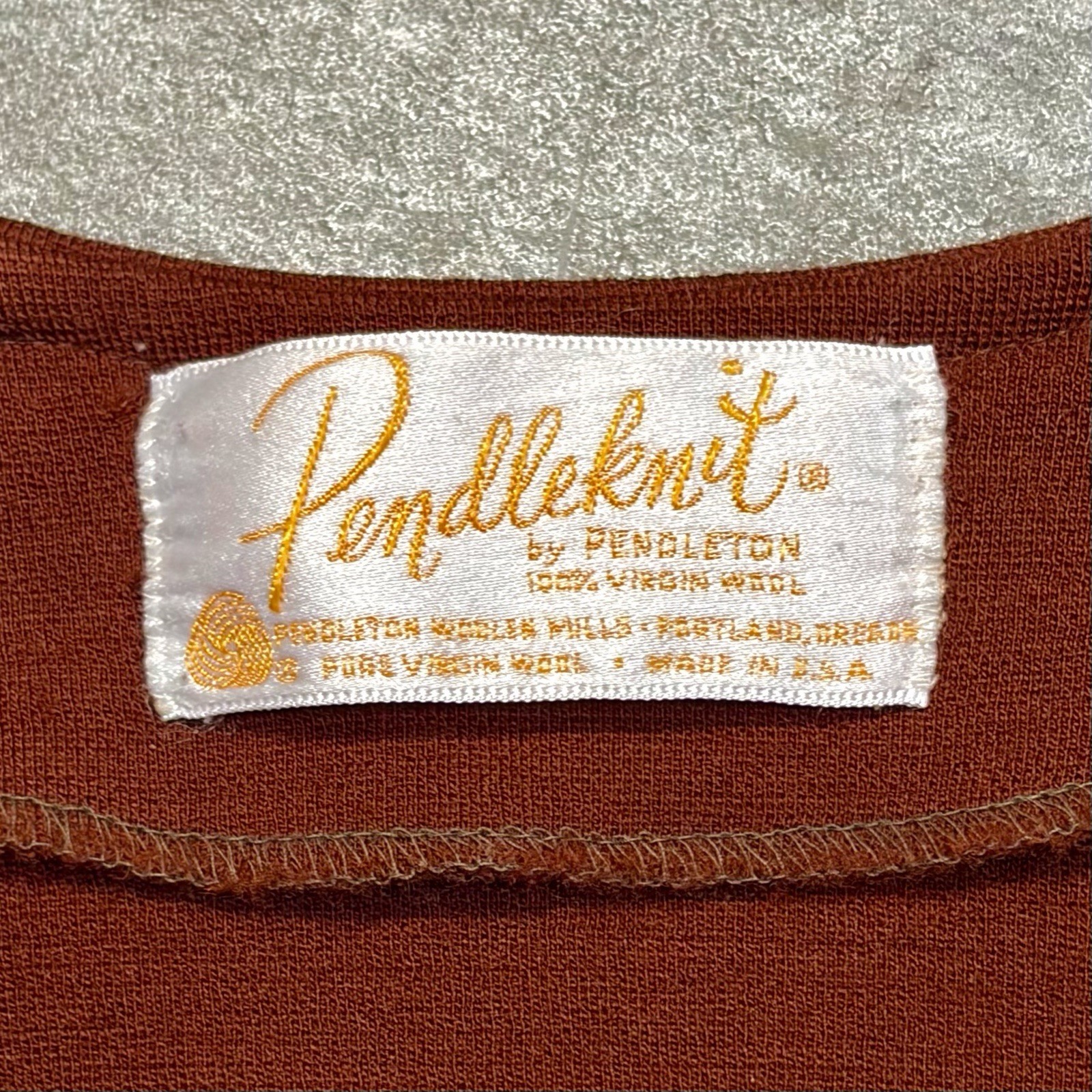 Vintage 70s Pendleton Pendleknit Virgin Wool Belted Cardigan Sweater USA Made