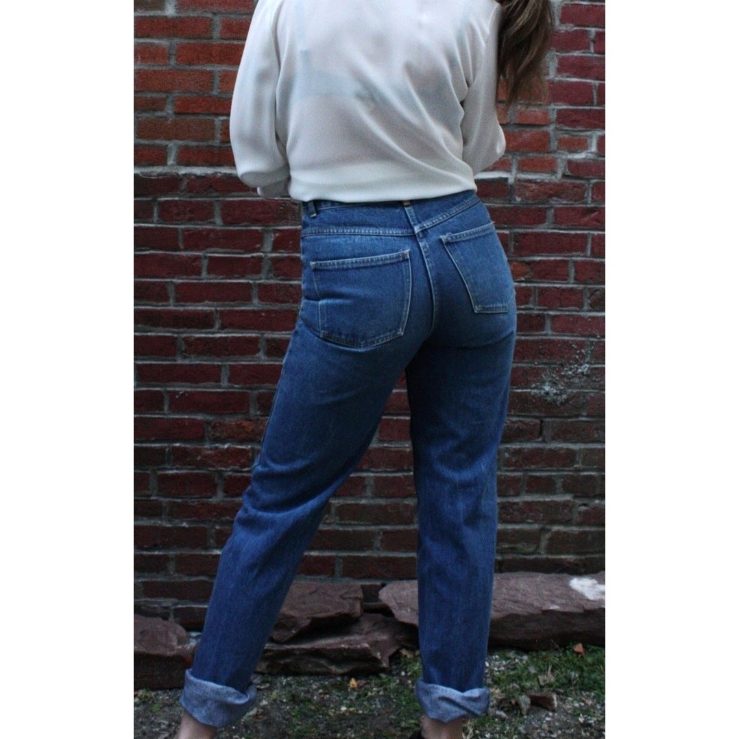 Vintage 80s Coca Cola High Waist Jeans | Medium Wash Straight Leg Denim | W28&Prime;