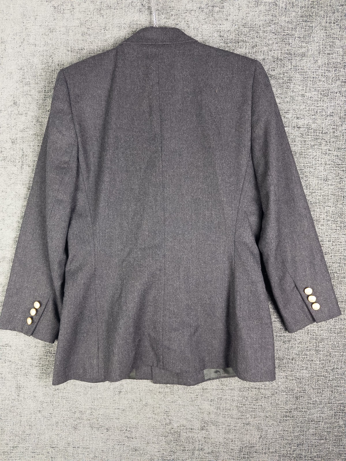 VTG Talbots Womens Blazer 6P Gray Double Breasted Academia Career Wool USA Made