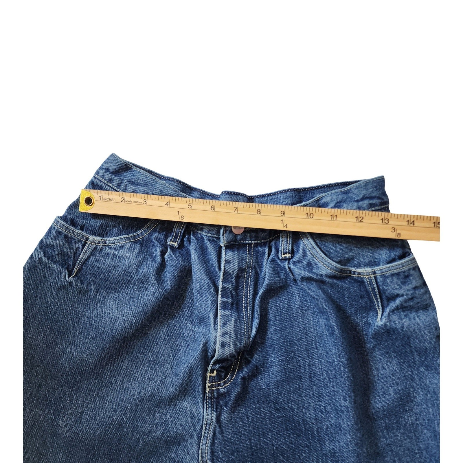PS Gitano Vintage High Waisted Tapered Jeans Blue Denim 12 Short Cotton Brazil