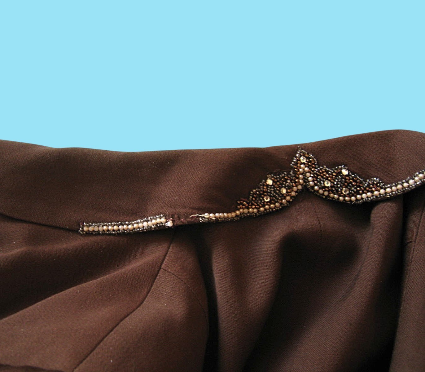 Sequin/Faux Pearl Trimmed 1940s Jacket; Size 4-5/Small; Flaws/Costume/Photos