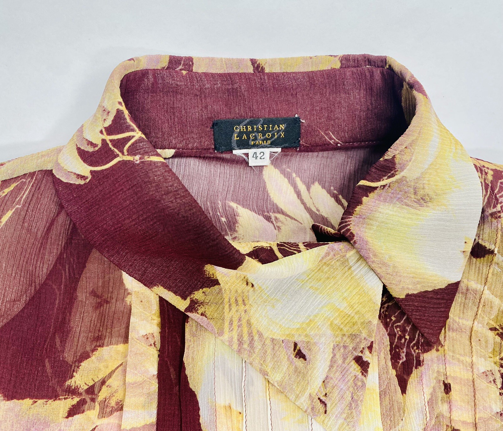 Christian Lacroix Collection 1990s Vintage Silk Blouse Sz 6 M (42)