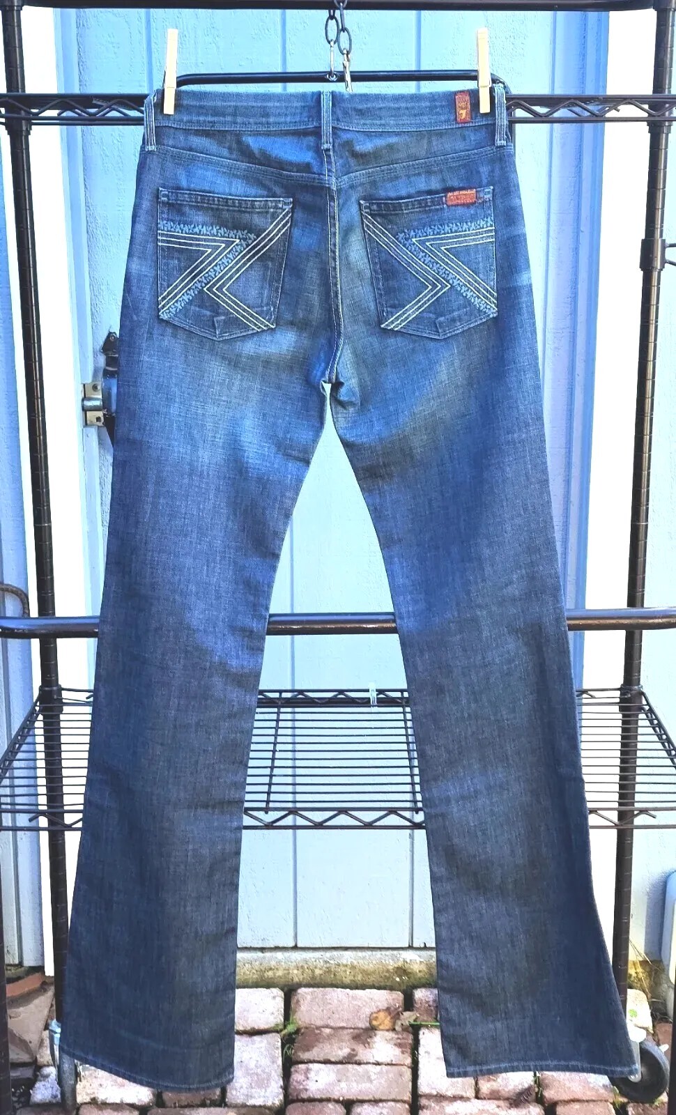 Vintage Y2K 7 For All Mankind 7FAM 90&rsquo;s Flynt Bootcut Denim Jeans Womens Size 28