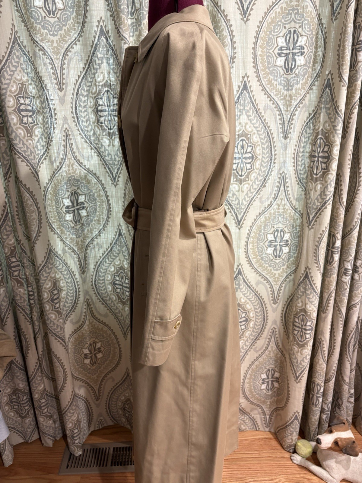 Vintage Burberrys Raincoat Trench Coat Khaki Ladies Size 10 Long