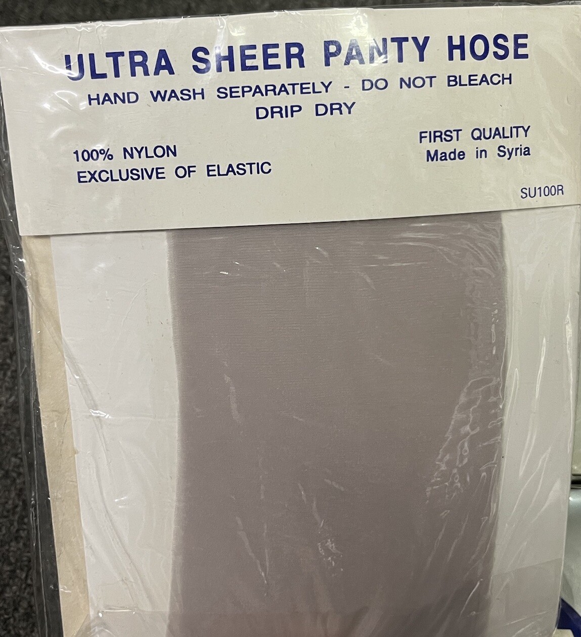 Vintage Pantyhose Ultra Sheer Set Of 5 Regular Blue & Silver