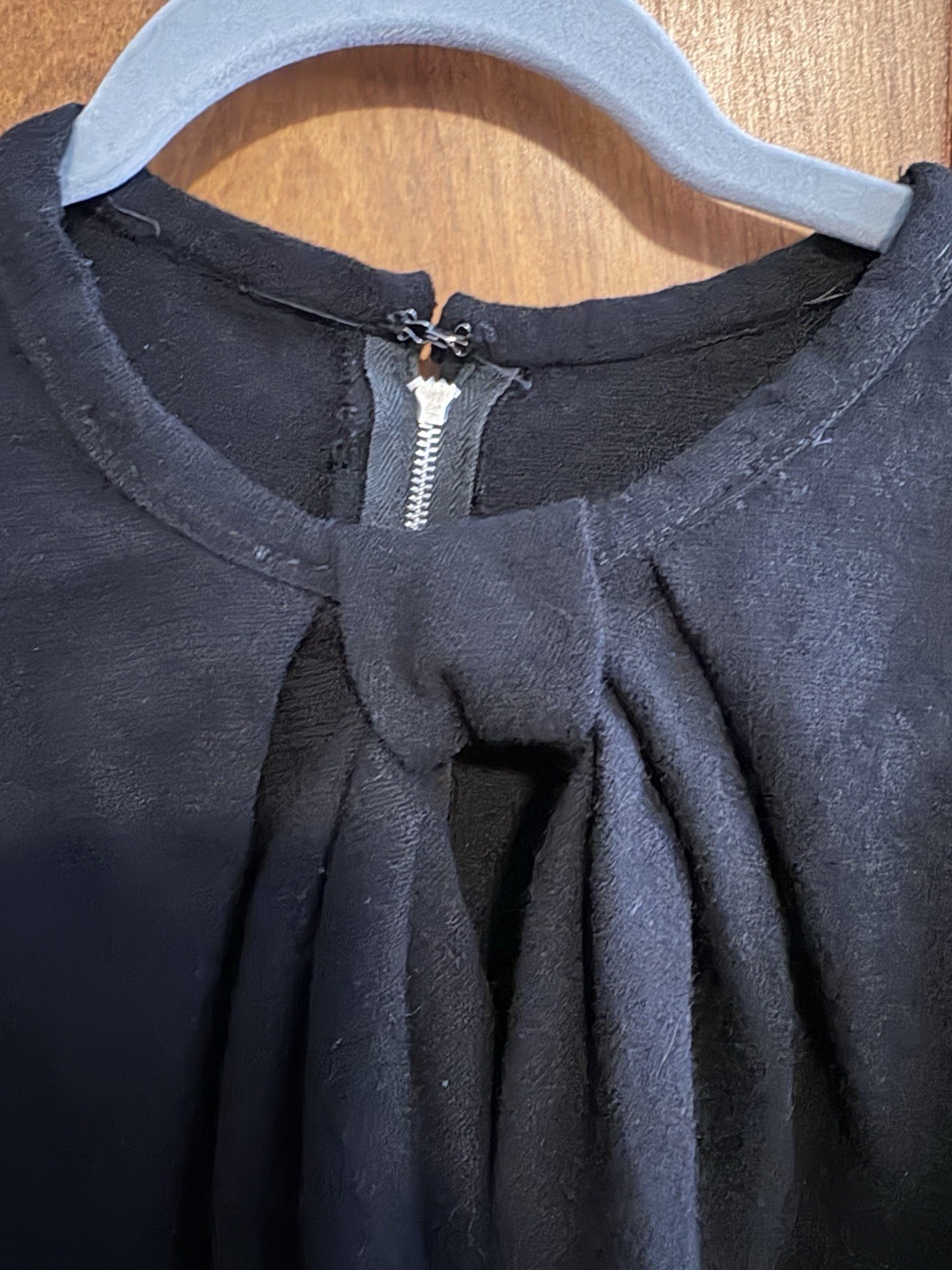 1940s Handmade (?) Vintage Black Formal Cocktail Plus Size Wool Dress Size 18/20