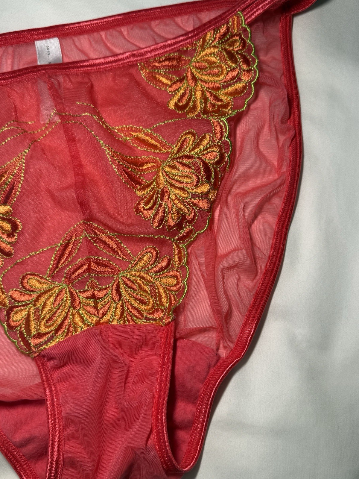 Vintage Y2K Cacique Satin Sheer Double String Bikini Panties Size 14/16