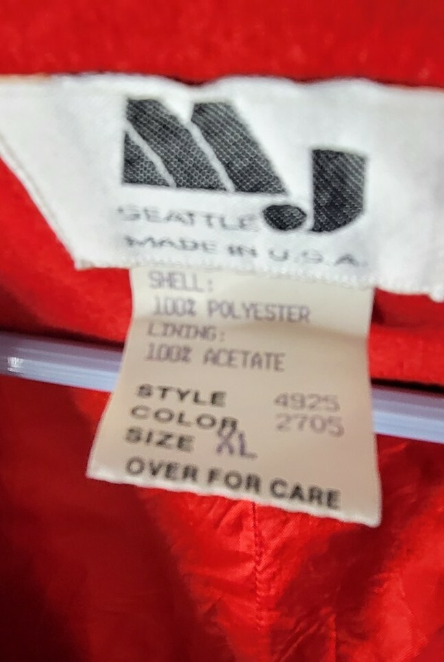 MJ SEATTLE VINTAGE CAPELET Blazer STYLE JACKET VTG Red Side Slits M XL #34