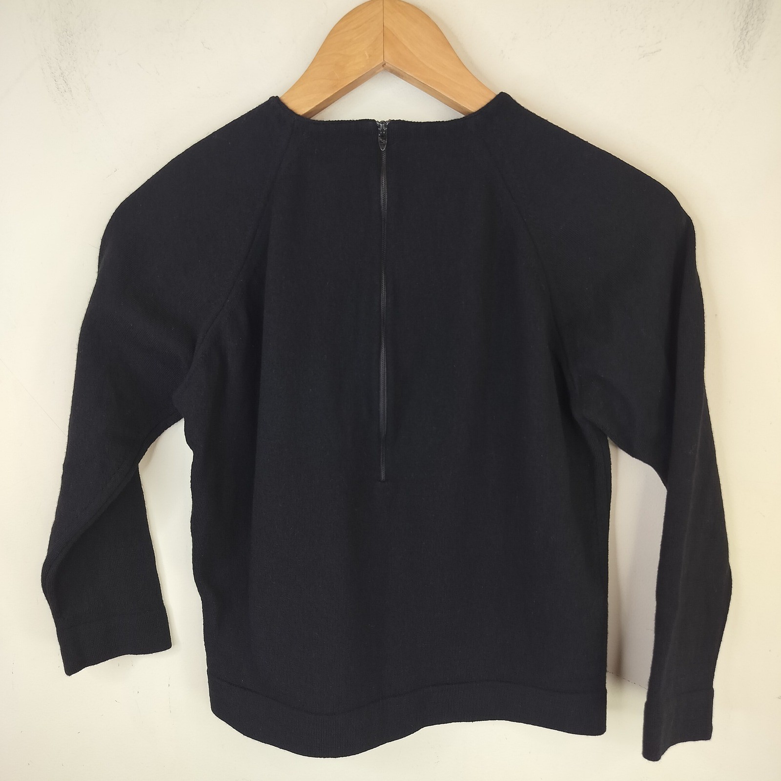 Vtg Dalton James Kenrob Wool Sweater Womens Small Cropped Back Zip Classic 60s