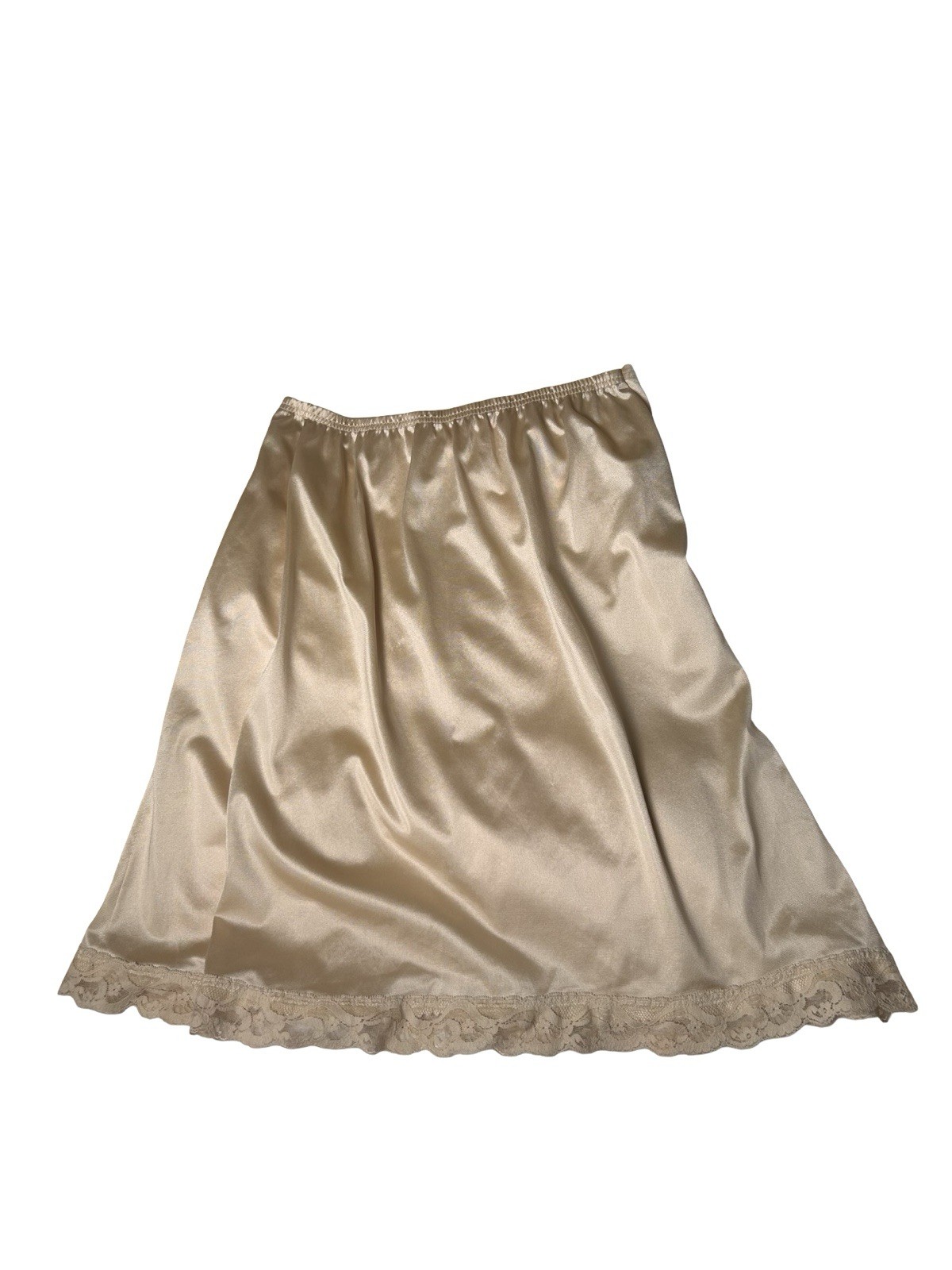 2 VTG Vanity Fair Half Slips Undergarment Size M/L Beige Cream Loose Fitting