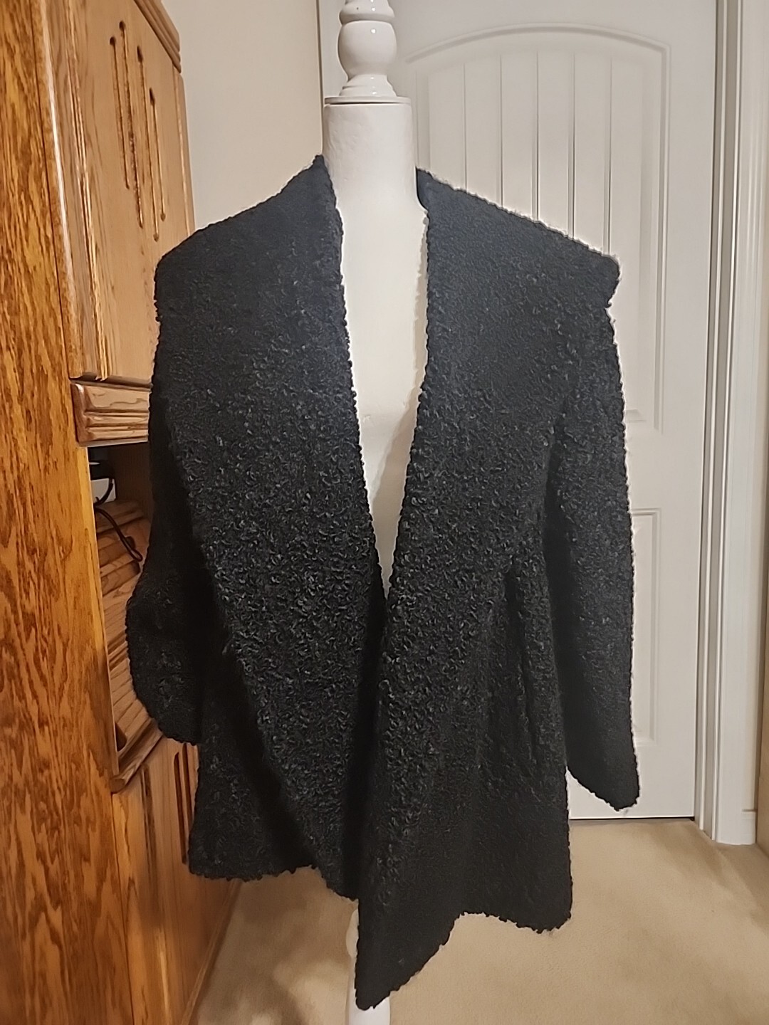 Vintage Joseph Horne Co. Curly Lamb Wool 50&rsquo;s – 60&prime; Cropped Jkt Collared Med/Lg