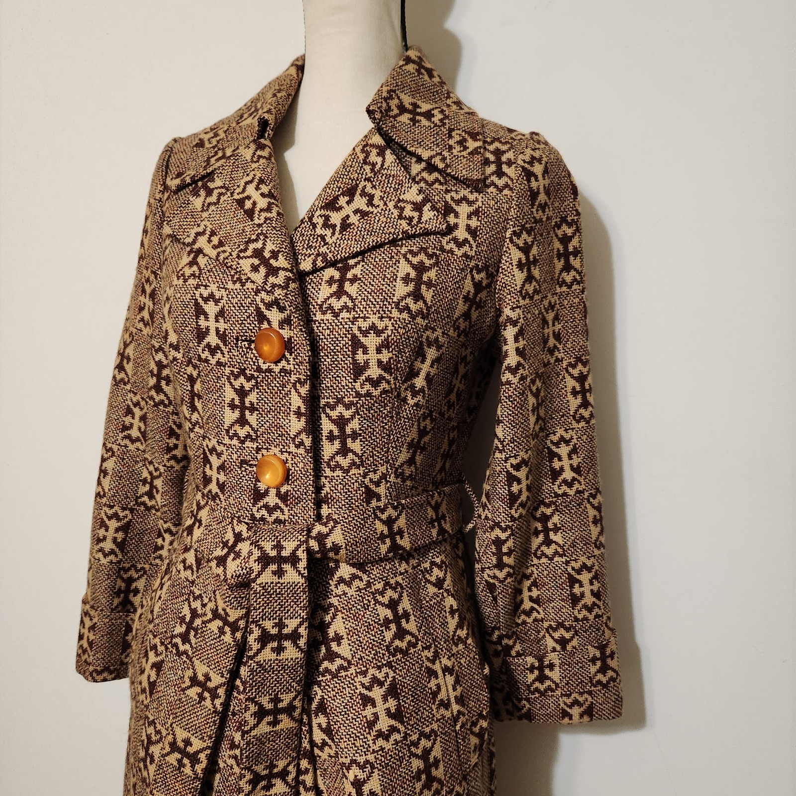 Mint True Vintage 60s Maxi Coat British Hong Kong Ultra Mod classic