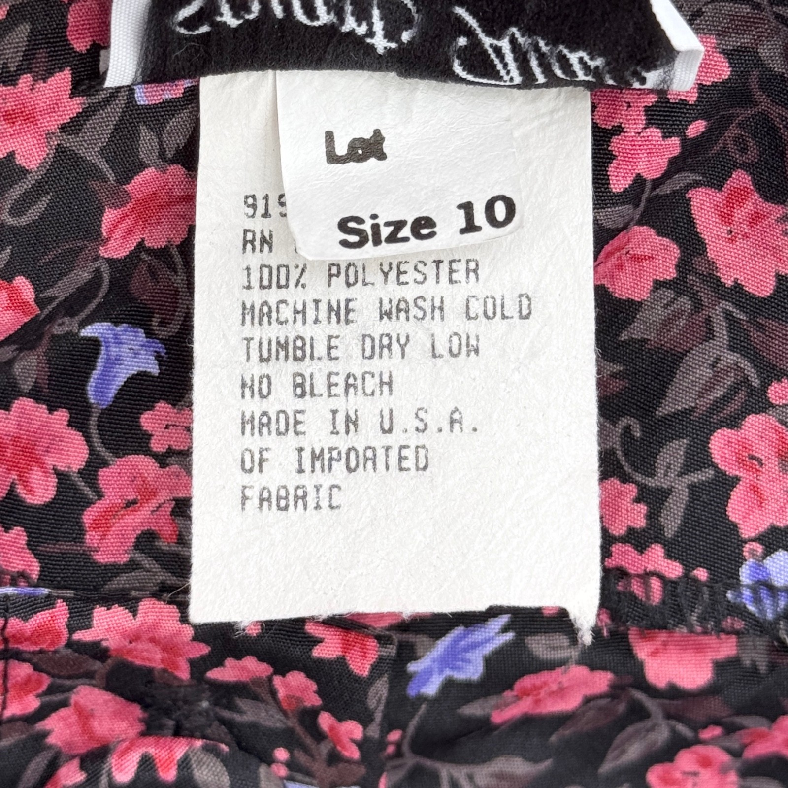 Vintage 80s Stuart Alan Petites Multicolor Floral Vines Retro Prairie Dress 10P
