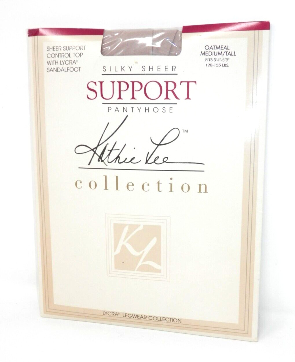 Kathie Lee Collection Silky Sheer Support Pantyhose Oatmeal Med/Tall Sandalfoot