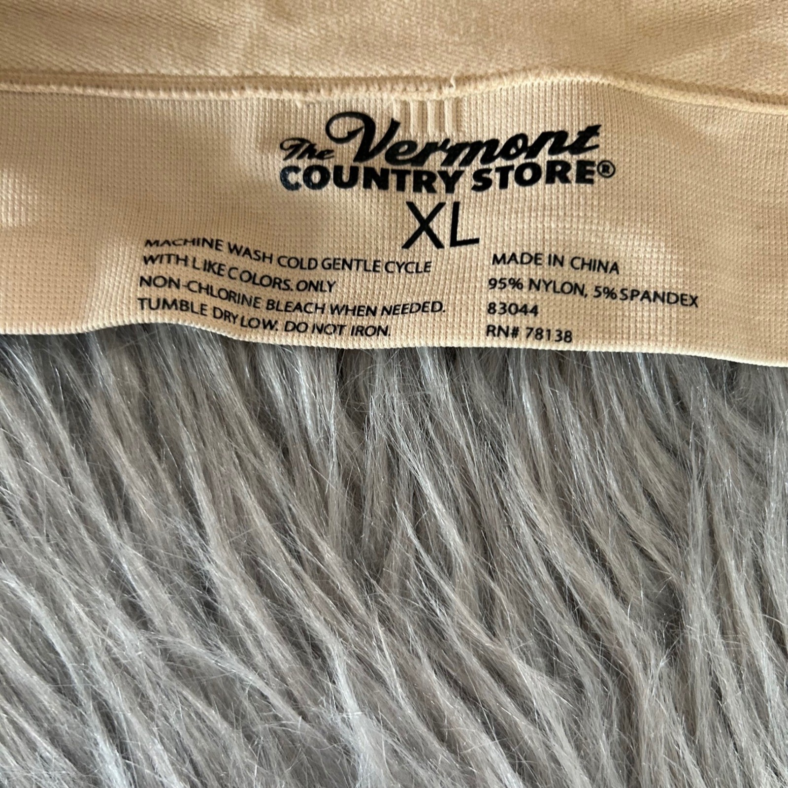 The Vermont Country Store Wireless Bra Womens Size XL Beige Stretchy Wirefree