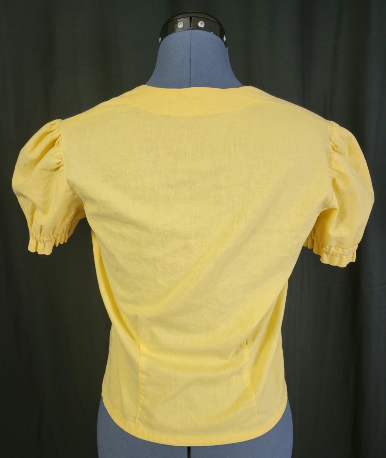 Vintage Dirndl Dress w Blouse in Brown/Yellow/Blue Pattern Size Small?