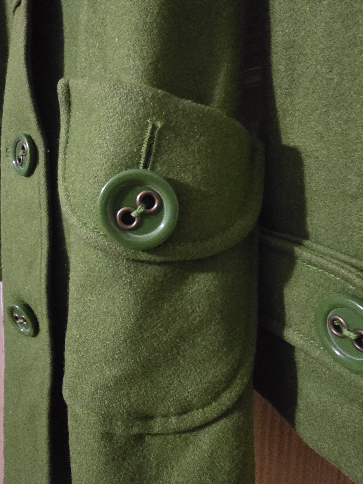 1970&rsquo;s Tulle Forest Green Wool Jacket With Lining and Pockets