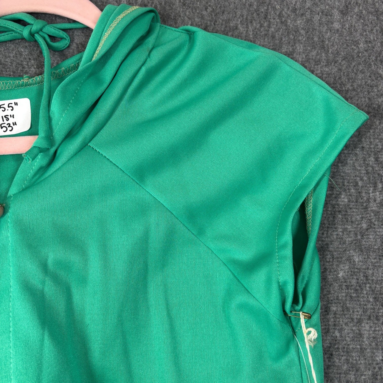 Vintage 70s Emerald Green Hooded Shrug and Maxi Dress Set Size 9 Disco Retro