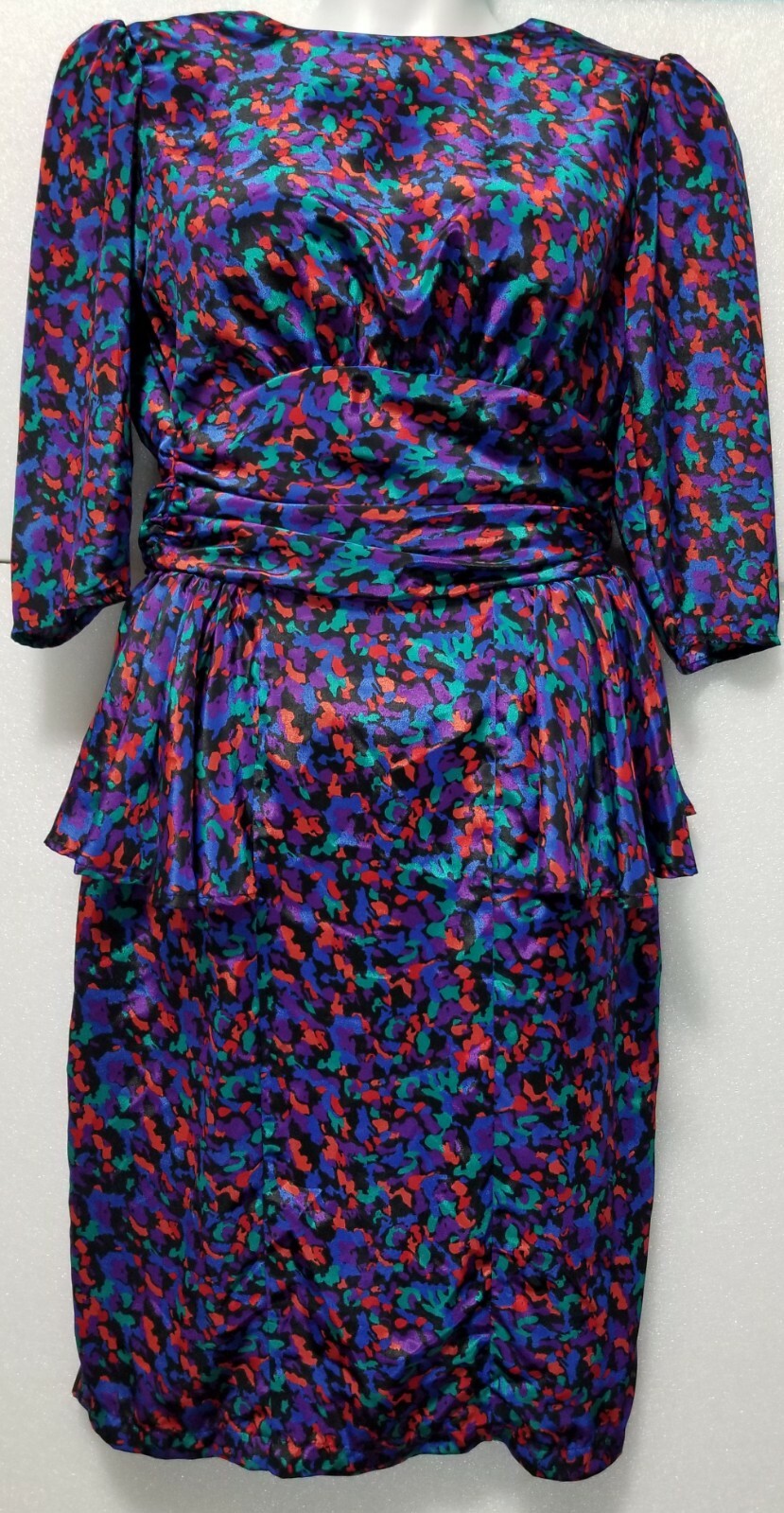 Vintage SHELLY MICHAELS multicolor Dress Size 5/6 Silk (42 long)