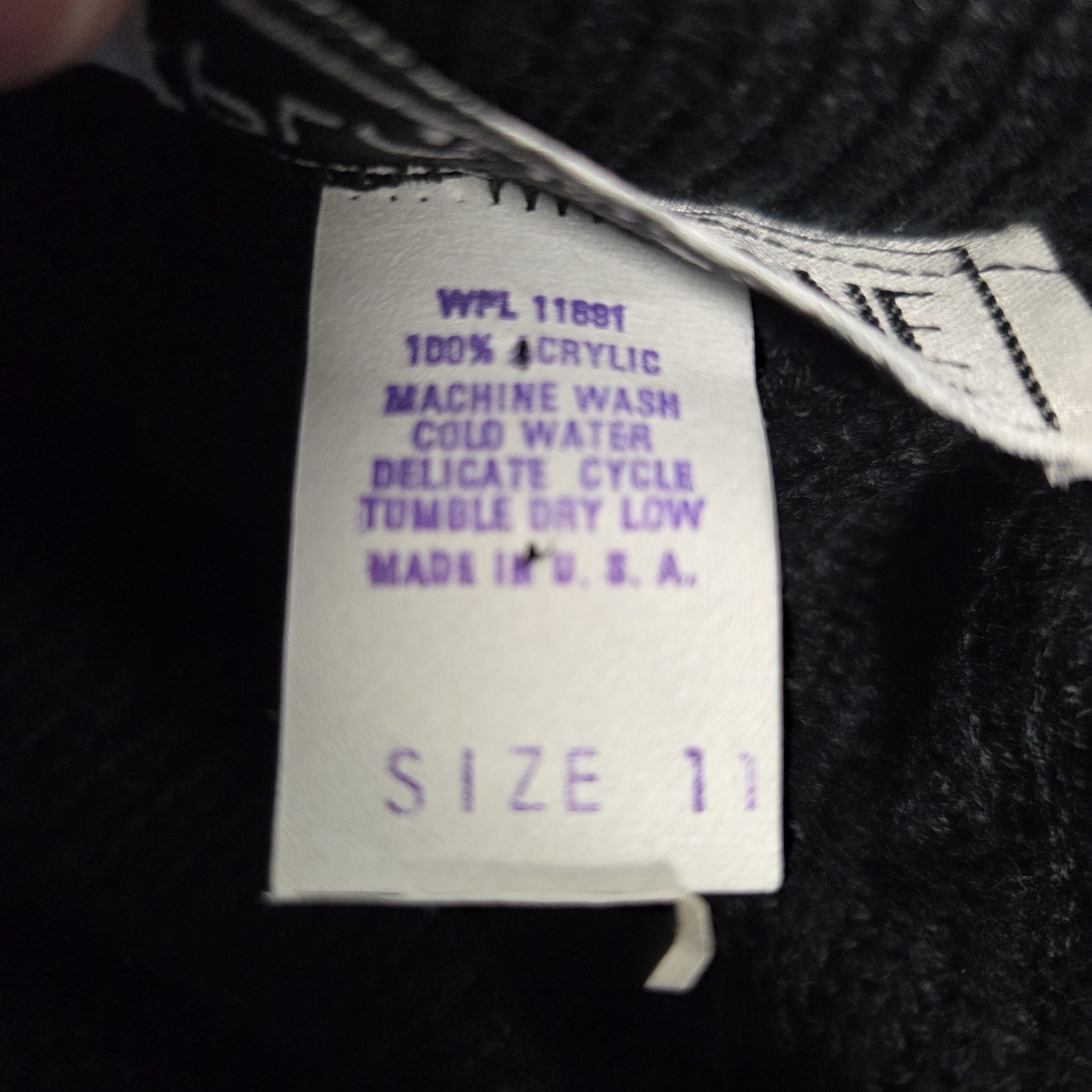 Vintage Plain Jane Black Sweater Size 11 By Sweet Baby Jane Made In USA